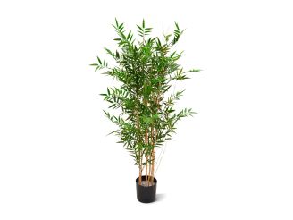 Designplants/Luca Lifestyle Japanse Bamboe kunstplant (h:120cm) met Terreno Balloon bloempot - Groen (UV bestendig) (bloempot = Sand)