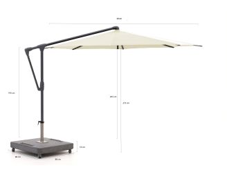 Glatz Sunwing Casa zweefparasol ø 330cm - Ecru (150) (incl. voet 160kg verrijdbaar) (incl. hoes)