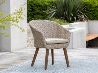 Intenso Tropea dining tuinstoel - Taupe - Naturel - Bruin - Wicker (vlechtwerk)