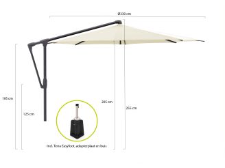 Glatz Sunwing Casa zweefparasol ø 330cm - Ecru (150) (incl. Terra Easyfoot) (incl.hoes)