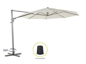 Shadowline Francisco zweefparasol ø330cm - Ecru (incl. Terra Easyfoot) (incl. kruisvoet, excl. tegels) (incl. beschermhoes)