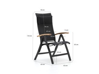 Bellagio Lugo/Linosa 180cm dining tuinset 5-delig verstelbaar