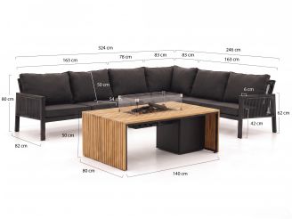 Manifesto Alzano/Cosibridge hoek loungeset met vuurtafel 5-delig