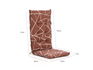 Madison tuinkussen hoge rug 120x50cm - Graphic Red Natural Outdoor Finishing