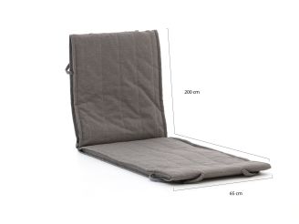 Fiber tuinkussen voor ligbed 200x65cm - Grey Melange