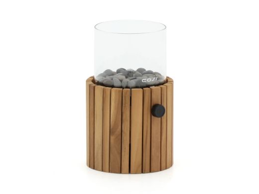 Cosiscoop Timber round gaslantaarn ø 18cm (h:30cm) - Teak