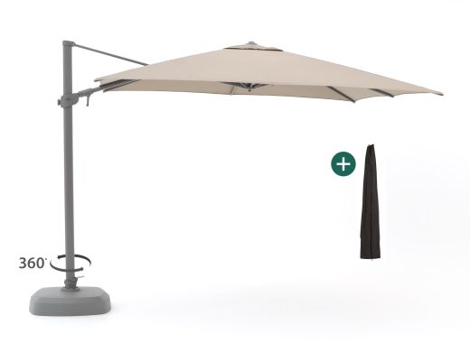 Shadowline Austin zweefparasol 300x300cm - Light Taupe (incl. vulvoet, excl. grind) (incl. beschermhoes)