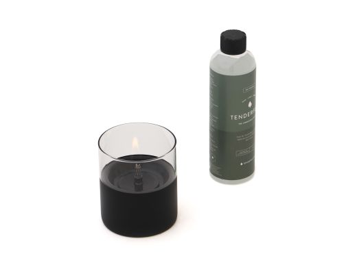 Tenderflame Giftset Lilly 10 sfeerlicht ø10cm (h:11,5cm) - Black (incl. 500 ml Tenderfuel organic)