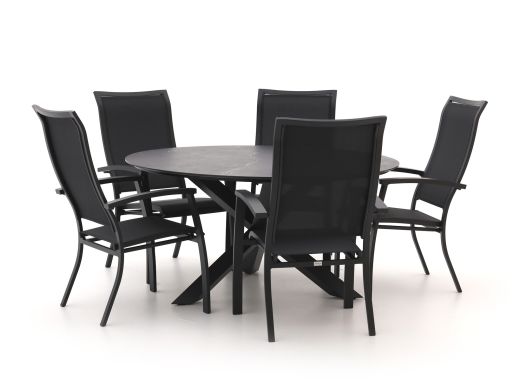 Bellagio Lugo/Lodola ø 150cm dining tuinset 6-delig stapelbaar