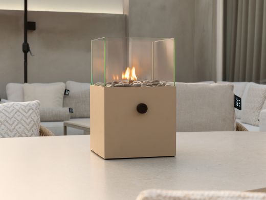 Cosiscoop Square gaslantaarn 20x20cm (h:30cm) - Sandy Beige