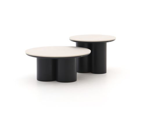 Apple Bee Tonga bijzet tuintafelset ø 80cm (h: 36cm)/ø 60cm (h: 44cm)