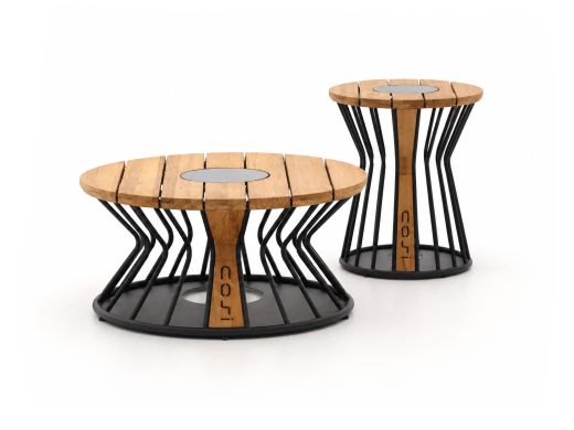 Cosilumia Bijzet tuintafel set ø70cm (h:41cm)/ø52cm (h:60cm) - Teakhout