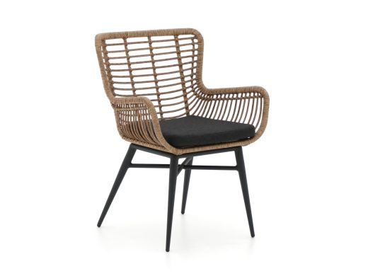 Intenso Asti dining tuinstoel - Taupe - Naturel - Bruin - Wicker (vlechtwerk)