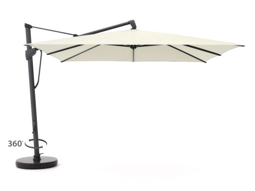 Glatz Sombrano S+ Easy zweefparasol 350x350cm - Ecru (158) (incl. Shadowline voet 140 kg) (incl.hoes) (Frame = Antraciet)