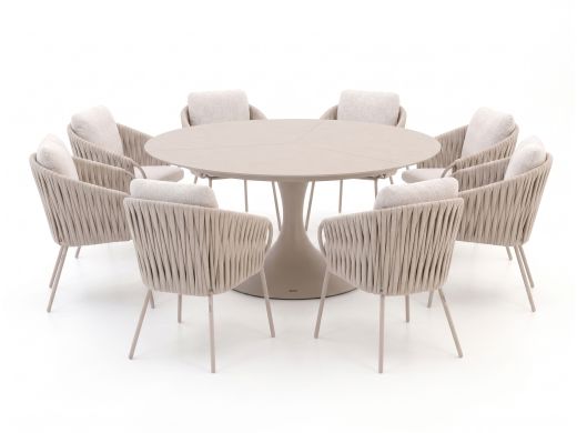 SUNS Dolce/Nova ø170cm dining tuinset 9-delig