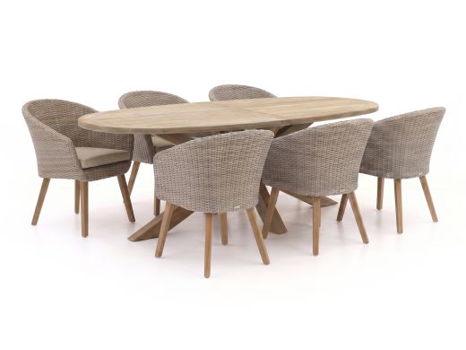 Intenso Tropea/ROUGH-Y Ellips 240cm dining tuinset 7-delig