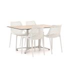 Forza Ripi/Canzo 140cm dining tuinset 5-delig stapelbaar inklapbaar
