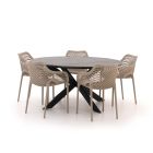 Forza Ripi/Fidenza ø149cm dining tuinset 6-delig stapelbaar