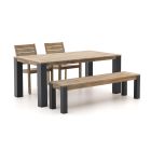ROUGH-S/ROUGH-X 180cm dining tuinset met bank 4-delig stapelbaar