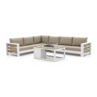 Bellagio Avolo/Cosiraw 120cm hoek loungeset met vuurtafel 3-delig links
