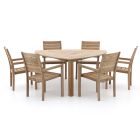 ROUGH-S 170cm dining tuinset 7-delig stapelbaar