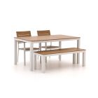 Bellagio Fidenza 160cm dining tuinset met bank 4-delig stapelbaar
