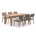 ROUGH-L Rope/ROUGH-S 220cm dining tuinset 7-delig stapelbaar