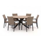 Manifesto Villongo/ROUGH-Y ø150cm dining tuinset 7-delig stapelbaar