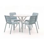 Forza Narni/Sora ø 90cm dining tuinset 5-delig stapelbaar