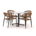 Manifesto Belpasso/Canzo 80cm dining tuinset 5-delig stapelbaar inklapbaar