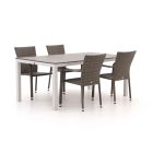 Forza Fossano/Fidenza 183cm dining tuinset 5-delig stapelbaar