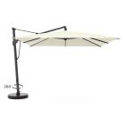 Glatz Sombrano S+ Easy zweefparasol 350x350cm - Ecru (158) (incl. Shadowline voet 140 kg) (incl.hoes) (Frame = Antraciet)