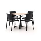 Forza Sile/Canzo 80cm dining tuinset 5-delig stapelbaar inklapbaar