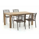 Apple Bee Hawaii/ROUGH-S 160cm dining tuinset 5-delig stapelbaar