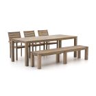 ROUGH-S 220cm dining tuinset met bank 5-delig stapelbaar