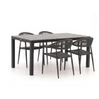 Manifesto Belpasso/Fidenza 160cm dining tuinset 5-delig stapelbaar