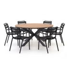 Forza Vico/Fidenza ø149cm dining tuinset 7-delig stapelbaar