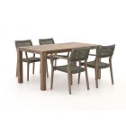 ROUGH-L Rope/ROUGH-S 160cm dining tuinset 5-delig stapelbaar