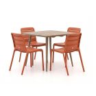 Forza Narni/ROUGH-K 90cm dining tuinset 5-delig stapelbaar