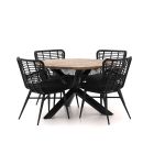 Intenso Asti/Rough-Y Ø120cm dining tuinset 5-delig