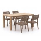 ROUGH-L Rope/ROUGH-S 160cm dining tuinset 5-delig stapelbaar