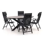 Bellagio Avenza/Fidenza ovaal 180cm dining tuinset 5-delig verstelbaar