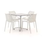 Forza Ripi/Canzo 80cm dining tuinset 5-delig stapelbaar inklapbaar