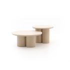 Apple Bee Tonga bijzet tuintafelset ø 80cm (h: 36cm)/ø 60cm (h: 44cm)
