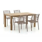 Apple Bee Hawaii/ROUGH-S 160cm dining tuinset 5-delig stapelbaar