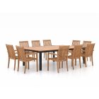 Sunyard Jakarta/Linosa 240x160cm dining tuinset 11-delig stapelbaar