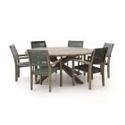 ROUGH Batang Rope/ROUGH-Y ø 180cm dining tuinset 7-delig stapelbaar