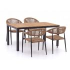 Manifesto Belpasso/Fidenza 160cm dining tuinset 5-delig stapelbaar