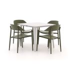 Bellagio Valli/Sora 90cm dining tuinset 5-delig stapelbaar