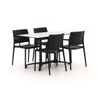 Forza Sile/Canzo 120cm dining tuinset 5-delig stapelbaar inklapbaar